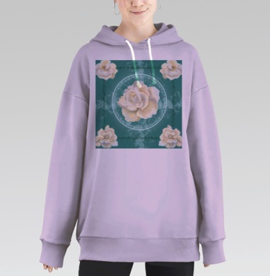 Мраморная Роза Магический Круг Тайна красоты, Hoodie Long Oversize Fiolet