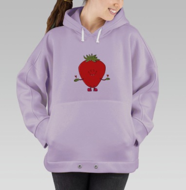 Мультяшная клубника, Hoodie Oversize Fiolet