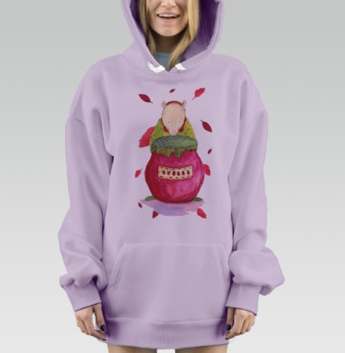 Мышь с вареньем в домашней обстановке уютный и теплый момент, Hoodie Mjhigh Dig Mel, Fiolet, утепленная