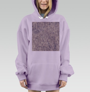 Мягкие Серо Сиреневые Буквы На Фоне, Hoodie Mjhigh Dig Mel, Fiolet, утепленная
