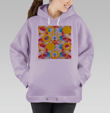Насыщенный городской контраст с потоком красок и форм, Hoodie Oversize Fiolet