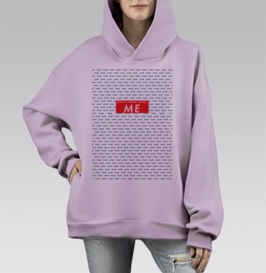 Не связывайся со мной, Hoodie Mono Fiolet, оверсайз, утепленная