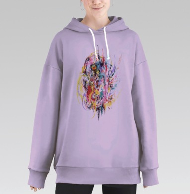 Нечто, смотрящее на тебя, Hoodie Long Oversize Fiolet