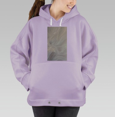 Нежное движение и сияние воздушных линий на светлом фоне, Hoodie Oversize Fiolet