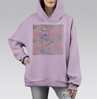 Nomophobia / Номофобия, Hoodie Mono Fiolet, оверсайз, утепленная