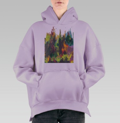 Норвежский лес, Hoodie Oversize Fiolet, утепленная