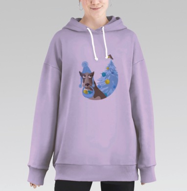 Новогодний эльф, Hoodie Long Oversize Fiolet