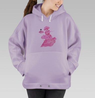 Облачная девушка в розовом платье с фотоаппаратом образ, Hoodie Oversize Fiolet