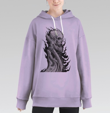 Огненный череп, Hoodie Long Oversize Fiolet