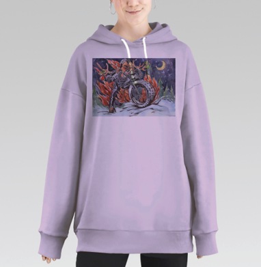 Олень северный, Hoodie Long Oversize Fiolet