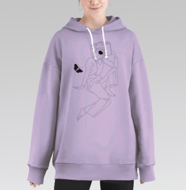 Она любит делать selfie, Hoodie Long Oversize Fiolet