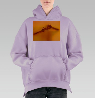 Оранжевое взаимодействие рук через барьер, Hoodie Oversize Fiolet, утепленная