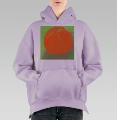 Оранжевый шар зеленые оттенки коричневого цвета, Hoodie Oversize Fiolet, утепленная