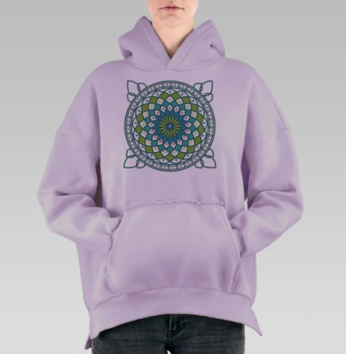 Орнамент Востока, Hoodie Oversize Fiolet, утепленная