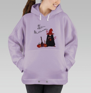 Осенний праздник фэнтези маленький персонаж с фонарём, Hoodie Oversize Fiolet