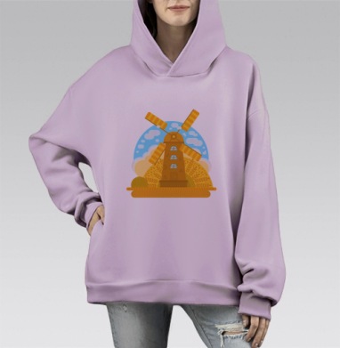 Осенний урожай, Hoodie Mono Fiolet, оверсайз, утепленная
