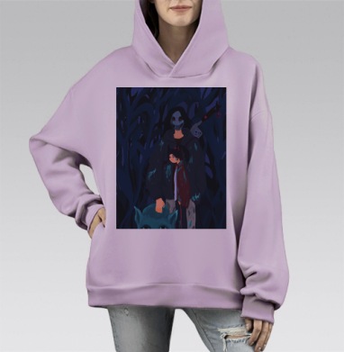 Охотники, Hoodie Mono Fiolet, оверсайз, утепленная