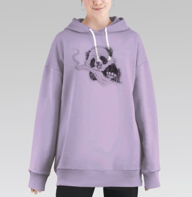 Панда-вечеринка, Hoodie Long Oversize Fiolet