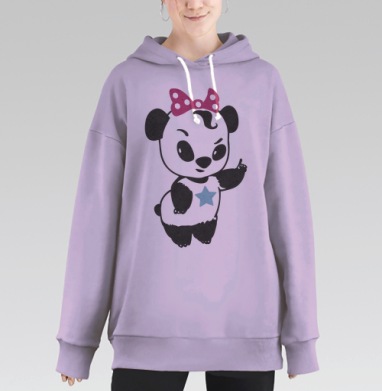 Панда - банда, Hoodie Long Oversize Fiolet
