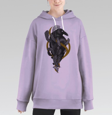 Перья ворона, Hoodie Long Oversize Fiolet