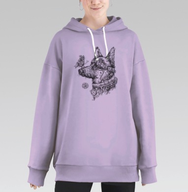 Пес-путешественник во времени, Hoodie Long Oversize Fiolet