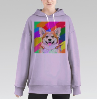 Пёс корги, Hoodie Long Oversize Fiolet
