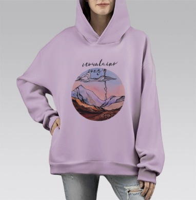 Песни гор, Hoodie Mono Fiolet, оверсайз, утепленная