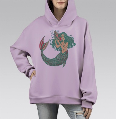 Песни Океана, Hoodie Mono Fiolet, оверсайз, утепленная