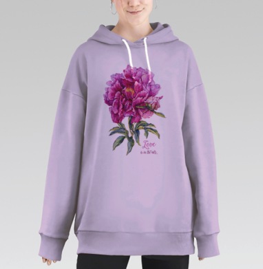 Пион и любовь, Hoodie Long Oversize Fiolet