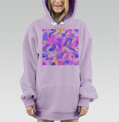 Пляшущие треугольники с праздничным настроением на абстракции, Hoodie Mjhigh Dig Mel, Fiolet, утепленная