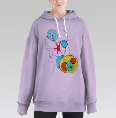 Полет через вселенную, Hoodie Long Oversize Fiolet