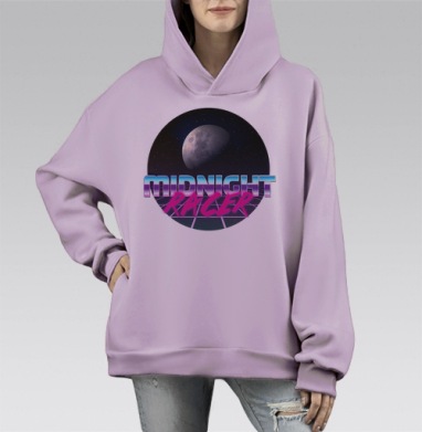 Полуночный гонщик, Hoodie Mono Fiolet, оверсайз, утепленная