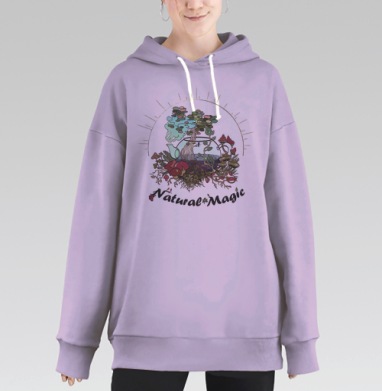 Природная магия цветной вариант, Hoodie Long Oversize Fiolet