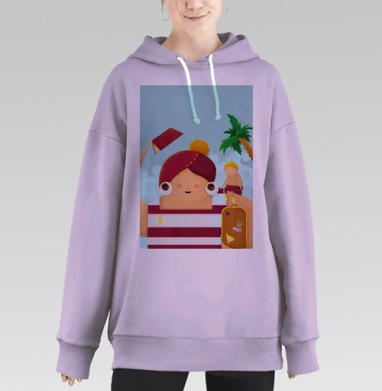 Прогулка на пляж, Hoodie Long Oversize Fiolet