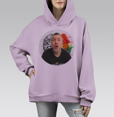 Путь кинодела, Hoodie Mono Fiolet, оверсайз, утепленная