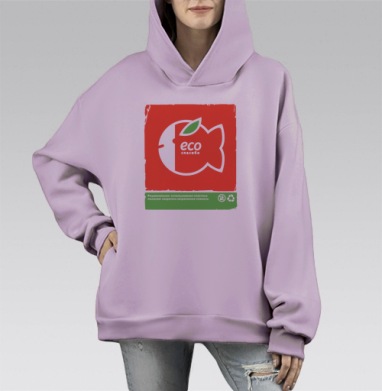 Р, Hoodie Mono Fiolet, оверсайз, утепленная
