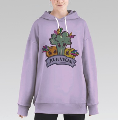 Ран Веган, Hoodie Long Oversize Fiolet