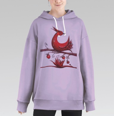 Райская птичка, Hoodie Long Oversize Fiolet