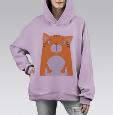 Рыжий, Hoodie Mono Fiolet, оверсайз, утепленная