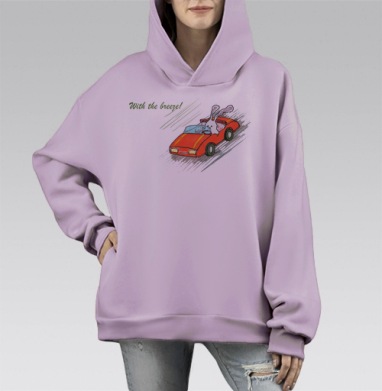 С ветерком!, Hoodie Mono Fiolet, оверсайз, утепленная