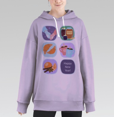 Самая лучшая зима, Hoodie Long Oversize Fiolet