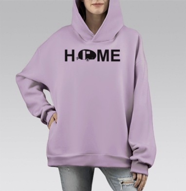 Самоделка logo_home_05.png, Hoodie Mono Fiolet, оверсайз, утепленная