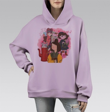 Сборная Солянка, Hoodie Mono Fiolet, оверсайз, утепленная