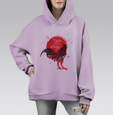Счастливого Нового года, Hoodie Mono Fiolet, оверсайз, утепленная