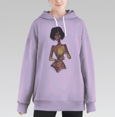 Сердце куклы, Hoodie Long Oversize Fiolet