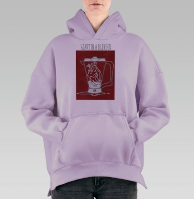 Сердце в блендере, Hoodie Oversize Fiolet, утепленная