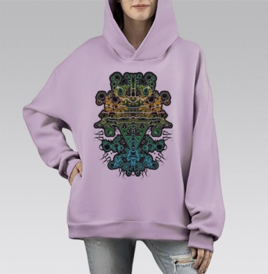 Шаманиз, Hoodie Mono Fiolet, оверсайз, утепленная