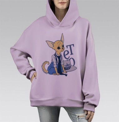 Шериф, Hoodie Mono Fiolet, оверсайз, утепленная