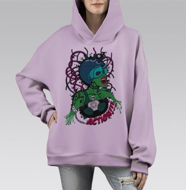Шлем, Hoodie Mono Fiolet, оверсайз, утепленная
