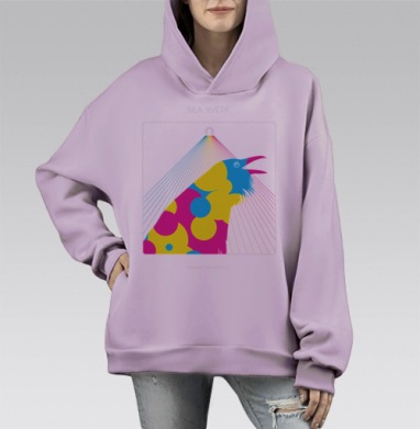 Сила света. Меняет привычное, Hoodie Mono Fiolet, оверсайз, утепленная